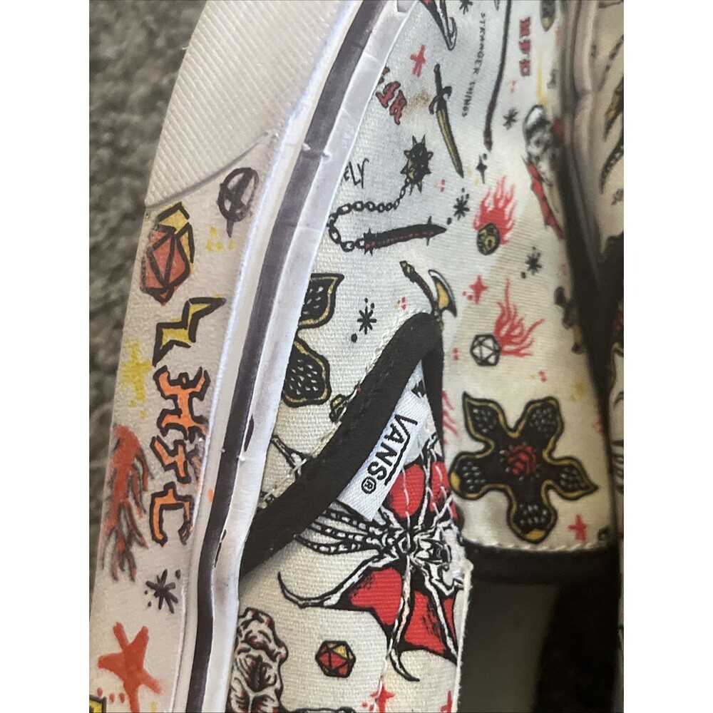 Vans x Stranger Things Customs Hellfire Club Slip On Shoes Womens 6.5 Mens 5 - Picture 3 of 9
